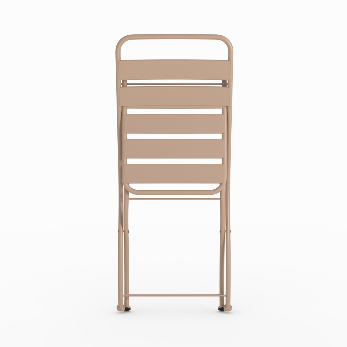 Photo de lot de 2 chaises de jardin Yumi en métal taupe pliantes