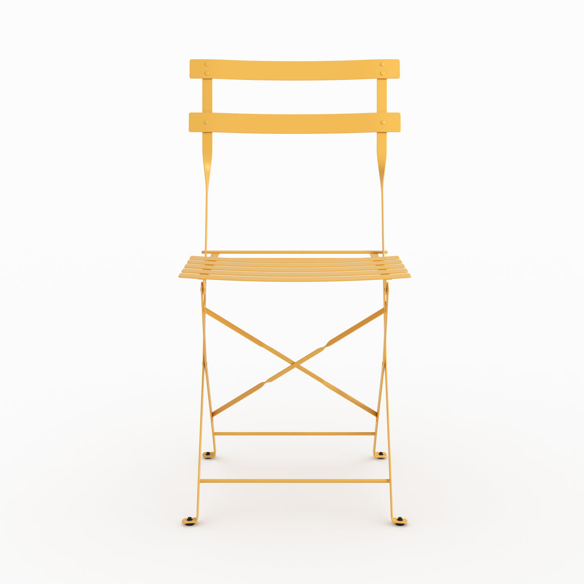 Pliantes beurre jaune métal en Kayla jardin de chaises 2 de lot