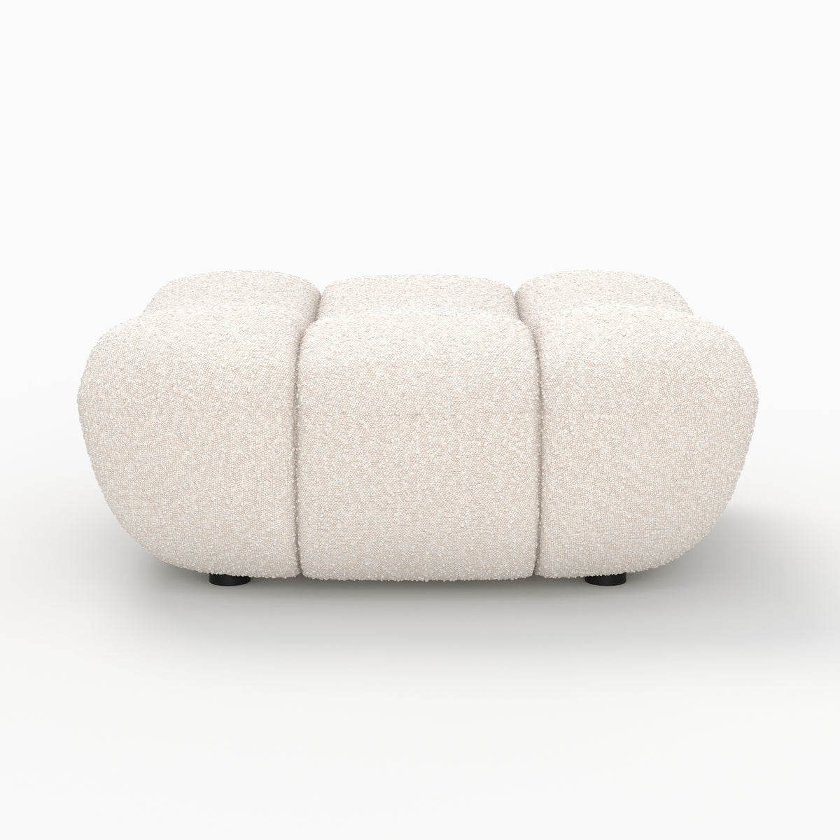 Pouf blanc teddy confort bouclé duo fauteuil