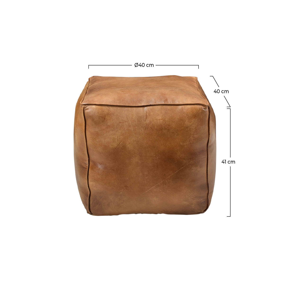 Pouf marron cuir Arrah