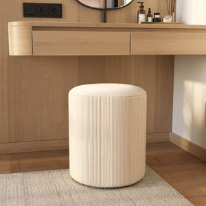 pouf rotondo in velluto beige lily