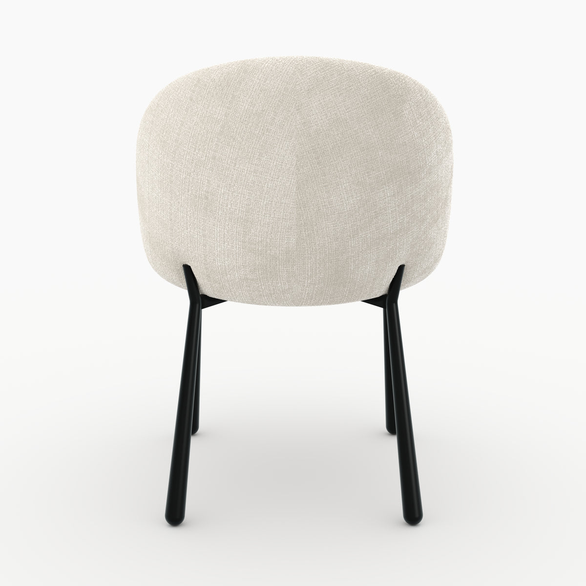 Pulpy lot 2 chaises velours chenille écru métal noir