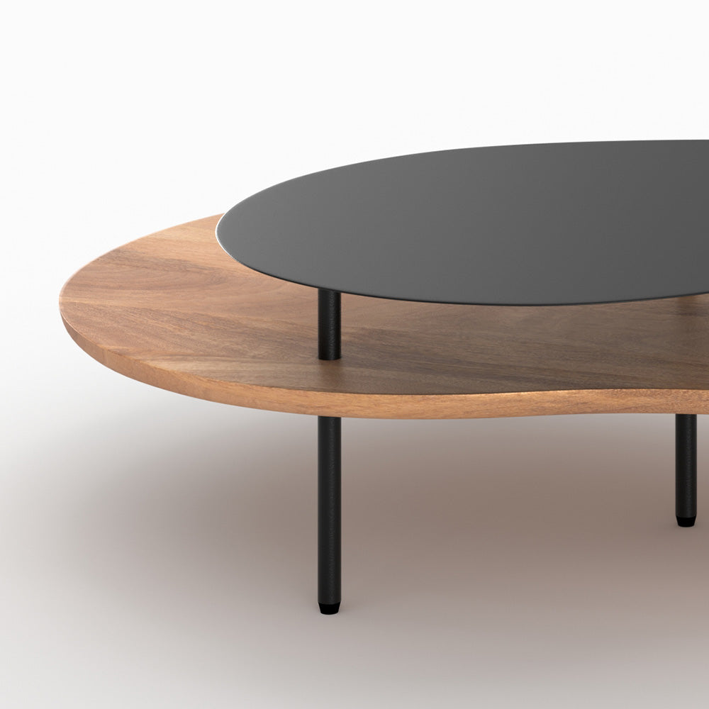 rdv decotables gigognes in legno e metallo nero set di 2 moji