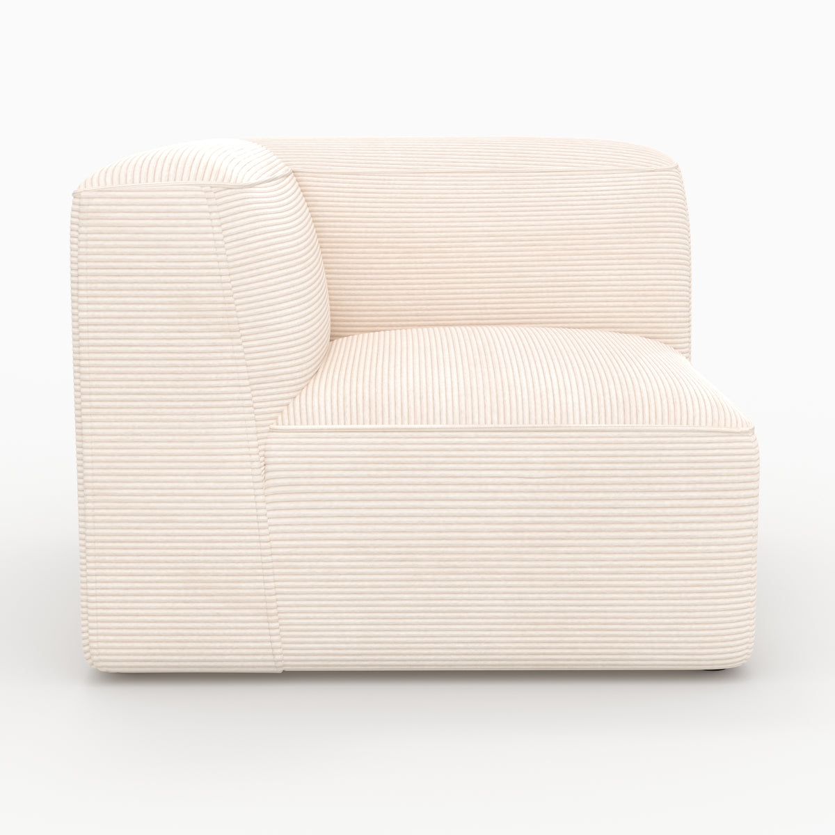 Canapé modulable angle droit Mina velours blanc cassé