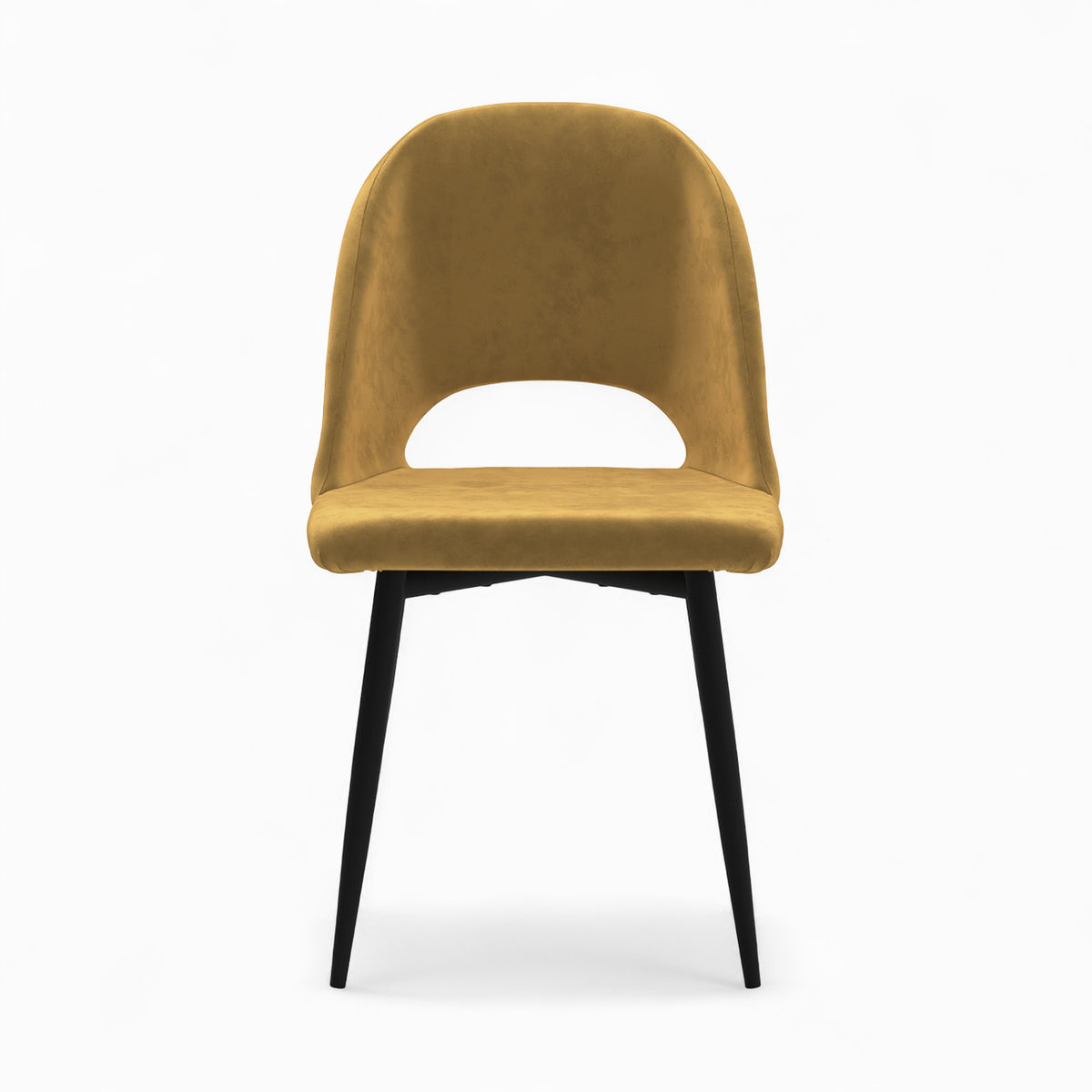 rendez vous deco pack 4 chaises penelope jaune velours dossier haut ou asymetrique
