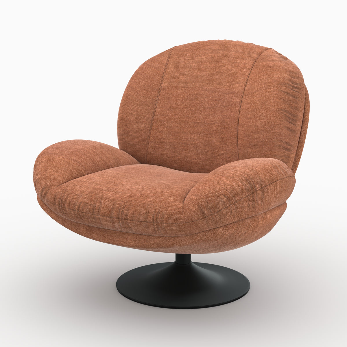 Ricci fauteuil pivotant effet velours marron
