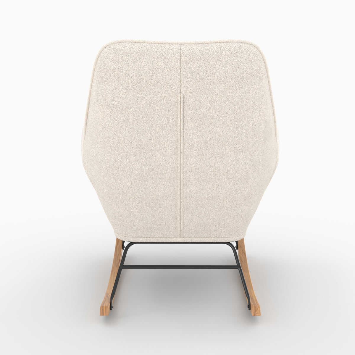 rocking chair shaun en tissu boucle blanc pieds bois_1