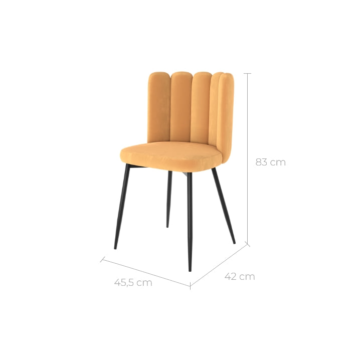 rosy 65 cm chaise jaune en velours