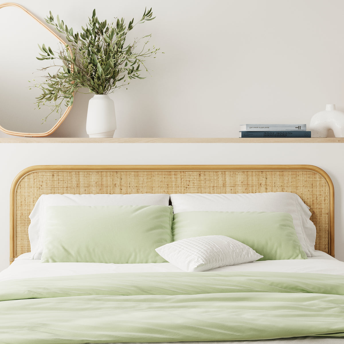 rotin naturel tete de lit 180 cm