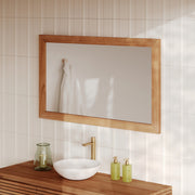 salle de bain miroir bois rectangle