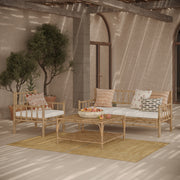salon de jardin en bambou 4 personnes canape fauteuil