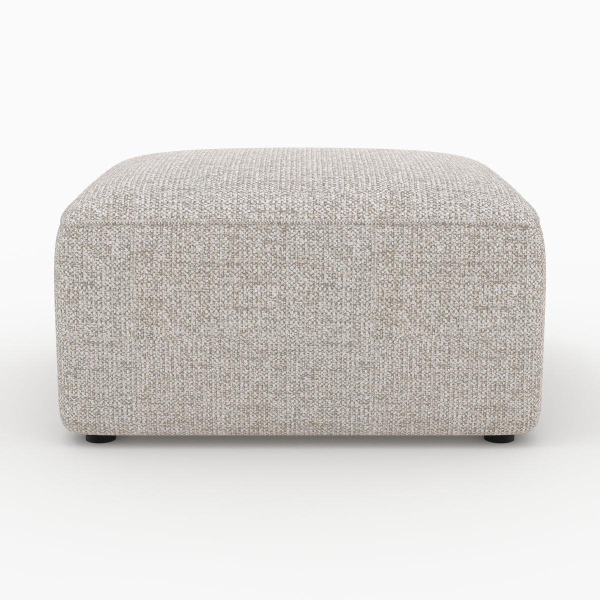Salon Hestia canapé modulable angle droit beige 4 places 2 poufs