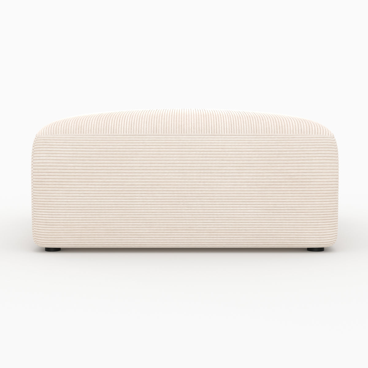 Salon Mina canapé 2 places blanc velours pouf