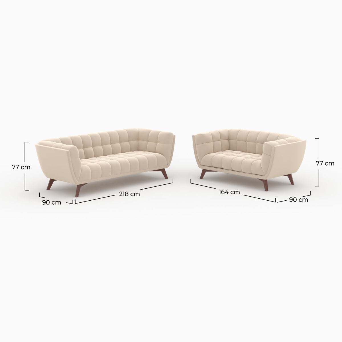 salotto in velluto beige mona divano 5 posti