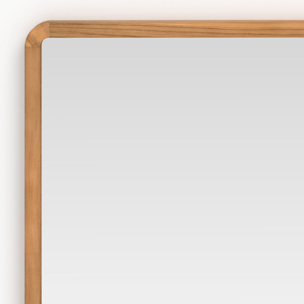 sdb miroir mural carre bois vea teck