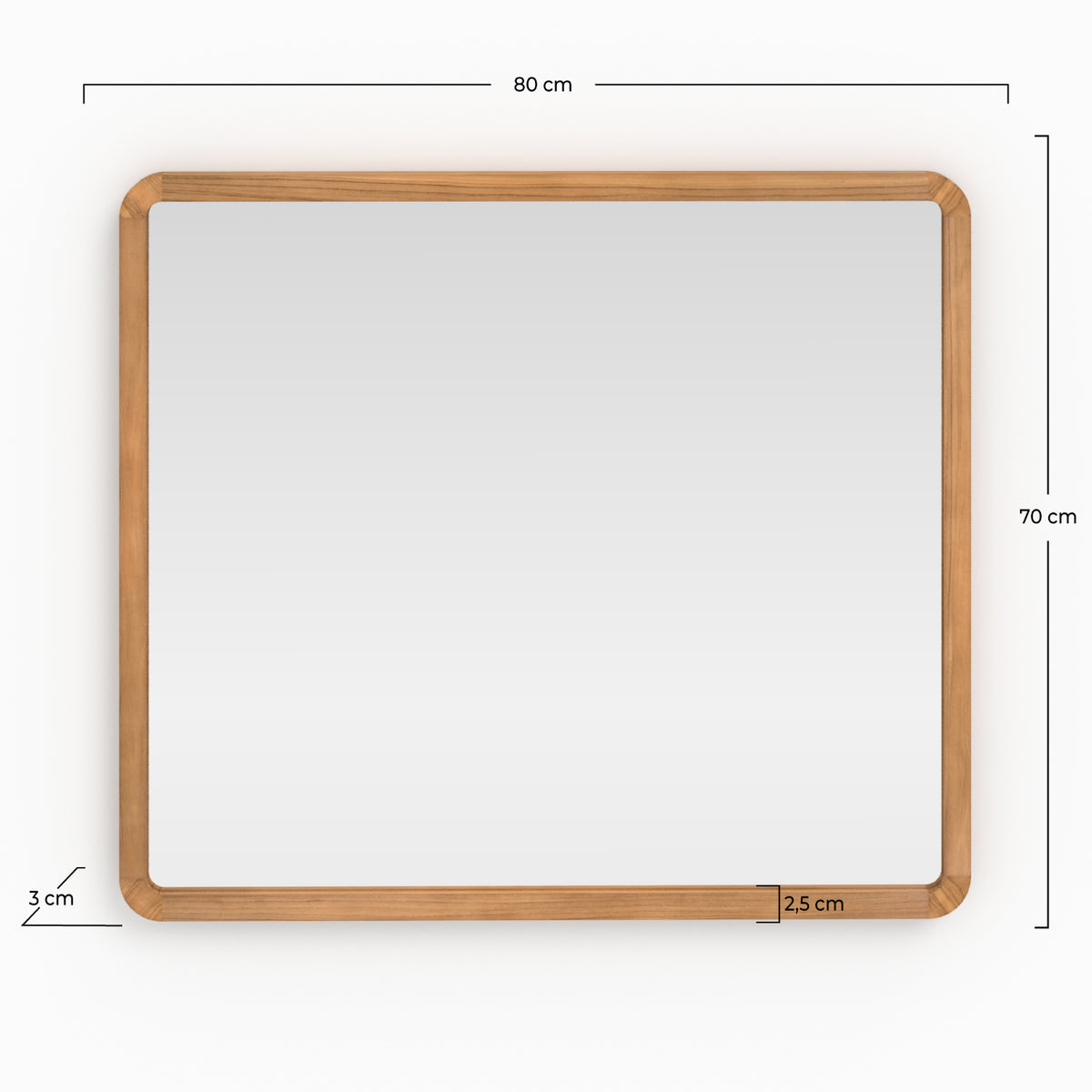 sdb miroir mural carre bois vea
