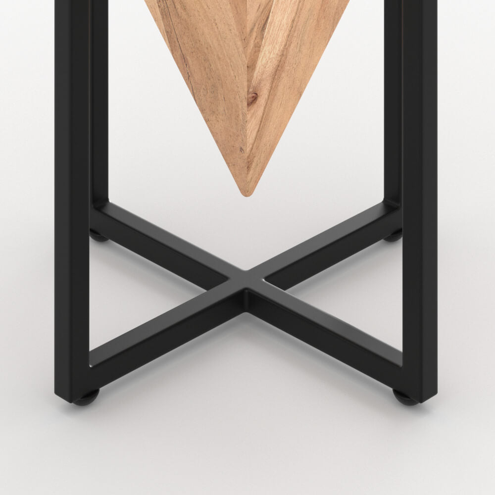sgabello quadrato in legno e metallo Shanghai