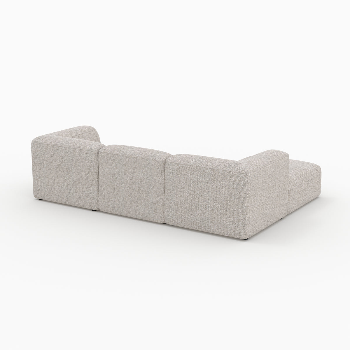 Set canapé Mina tissu beige modulable avec pouf 3 places