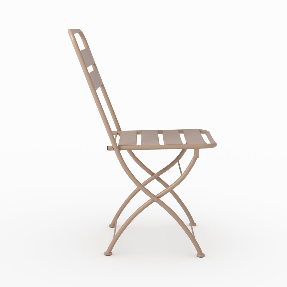 Set jardin pliable Yumi métal taupe pour 2 personnes
