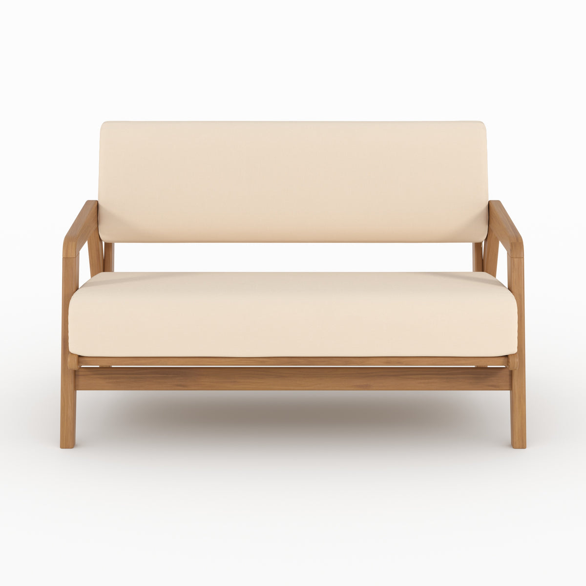 Siargao canapé extérieur 2 places acacia beige clair vue face
