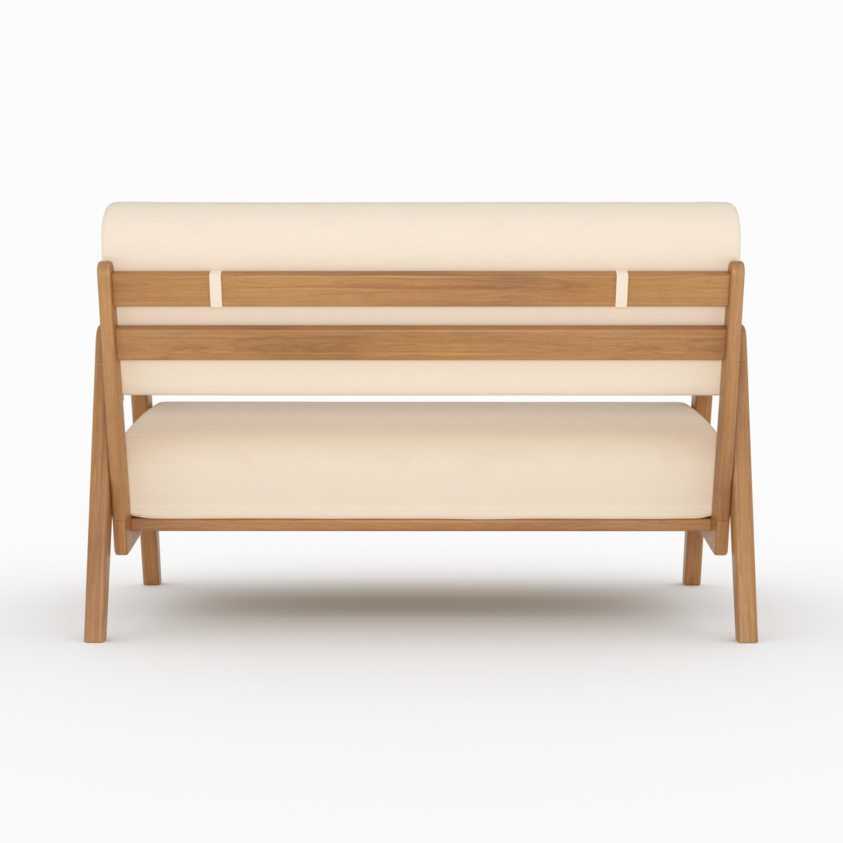 Siargao canapé jardin 2 places acacia beige clair vue dos