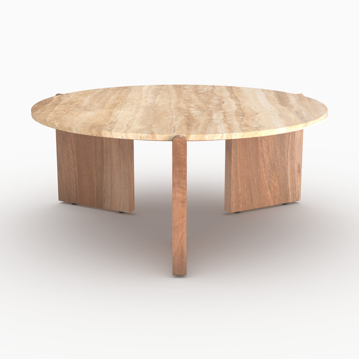 Sierra table basse d85cm travertin bois