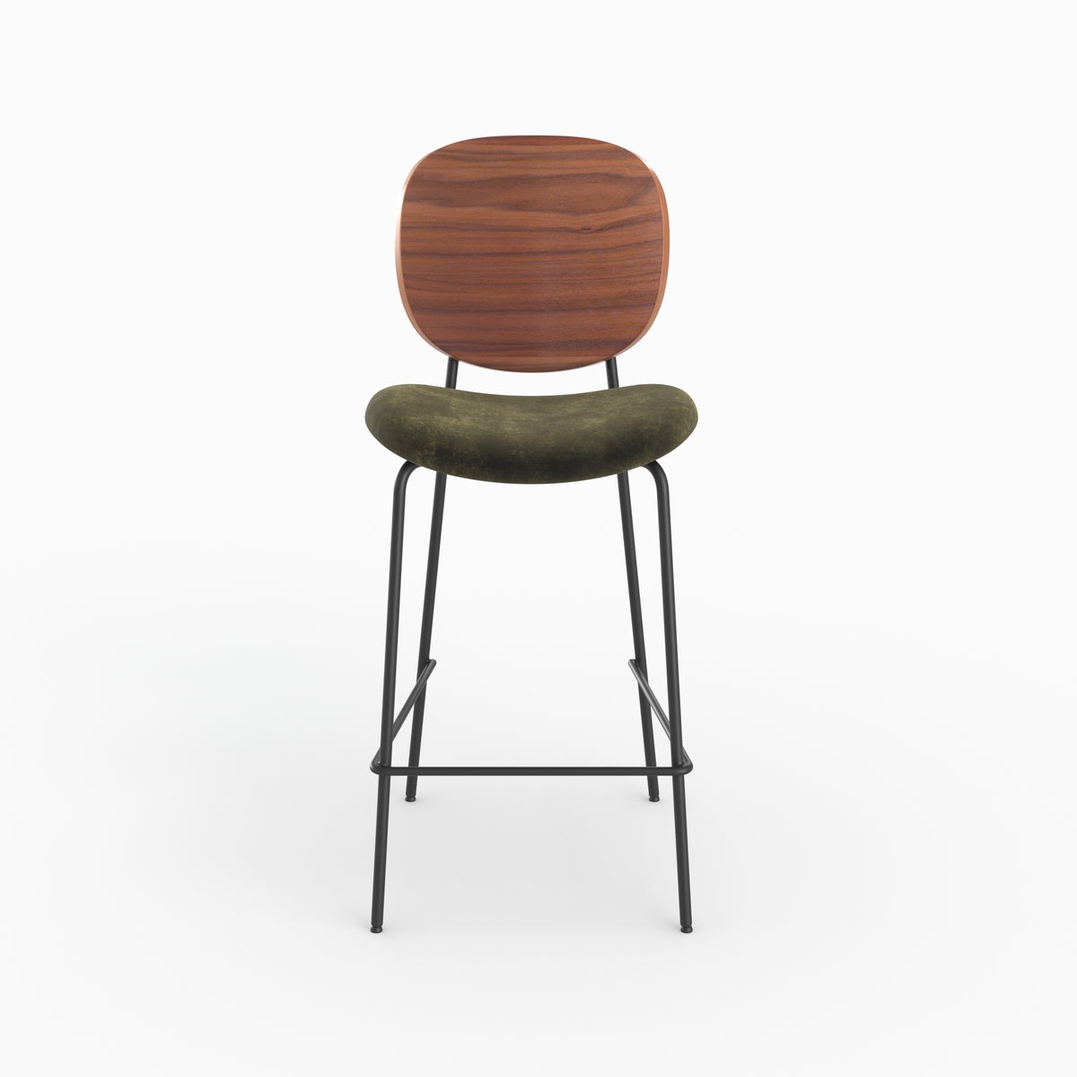 simone lot 2 chaises ilot hautes velours kaki 65 5cm