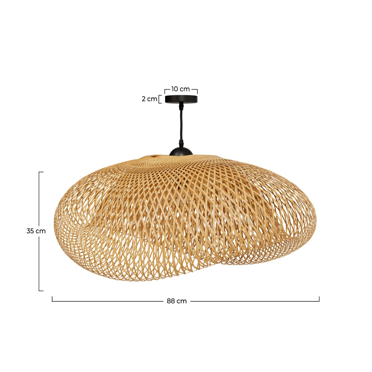 suspension en bambou naturel et metal d88 cm anya