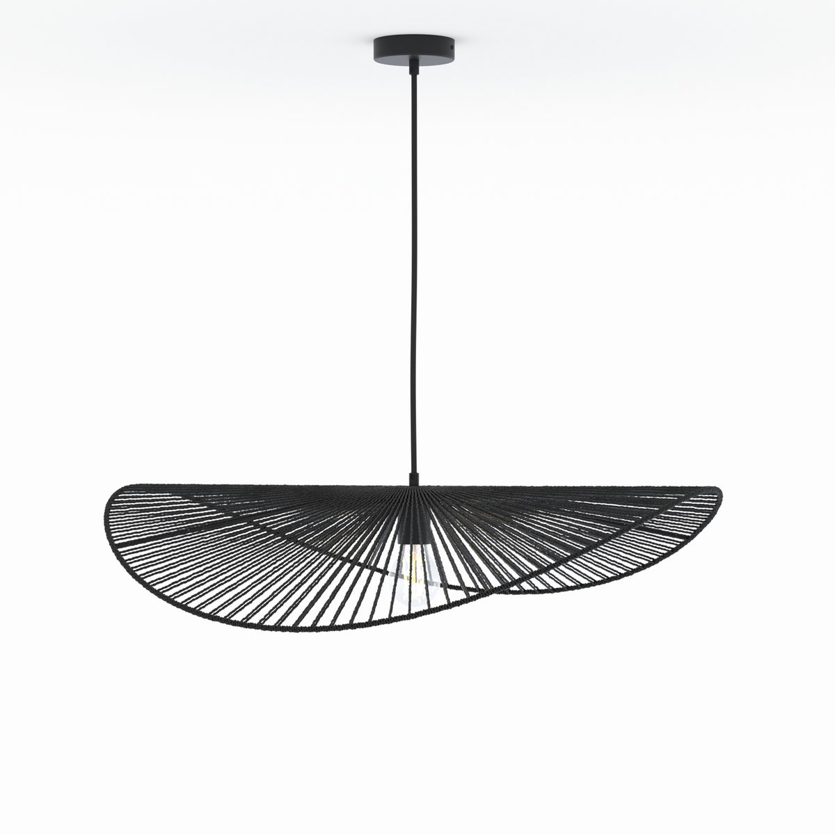 suspension noir en papier de corde 75 cm mada