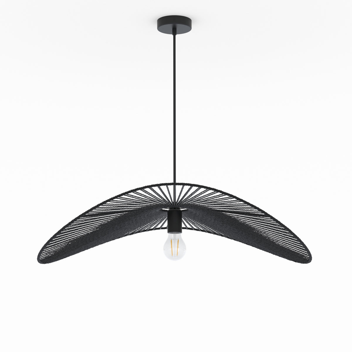 suspension noire mada en papier de corde 75 cm