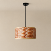 Suspension Phil bambou tressé crème marron ambiance plafond – Maison Pavane