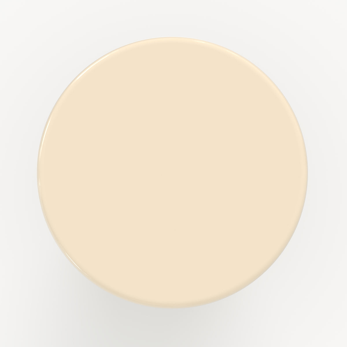 Table d'appoint Celine ronde MDF glossy blanc laiteux vue dessus – Maison Pavane