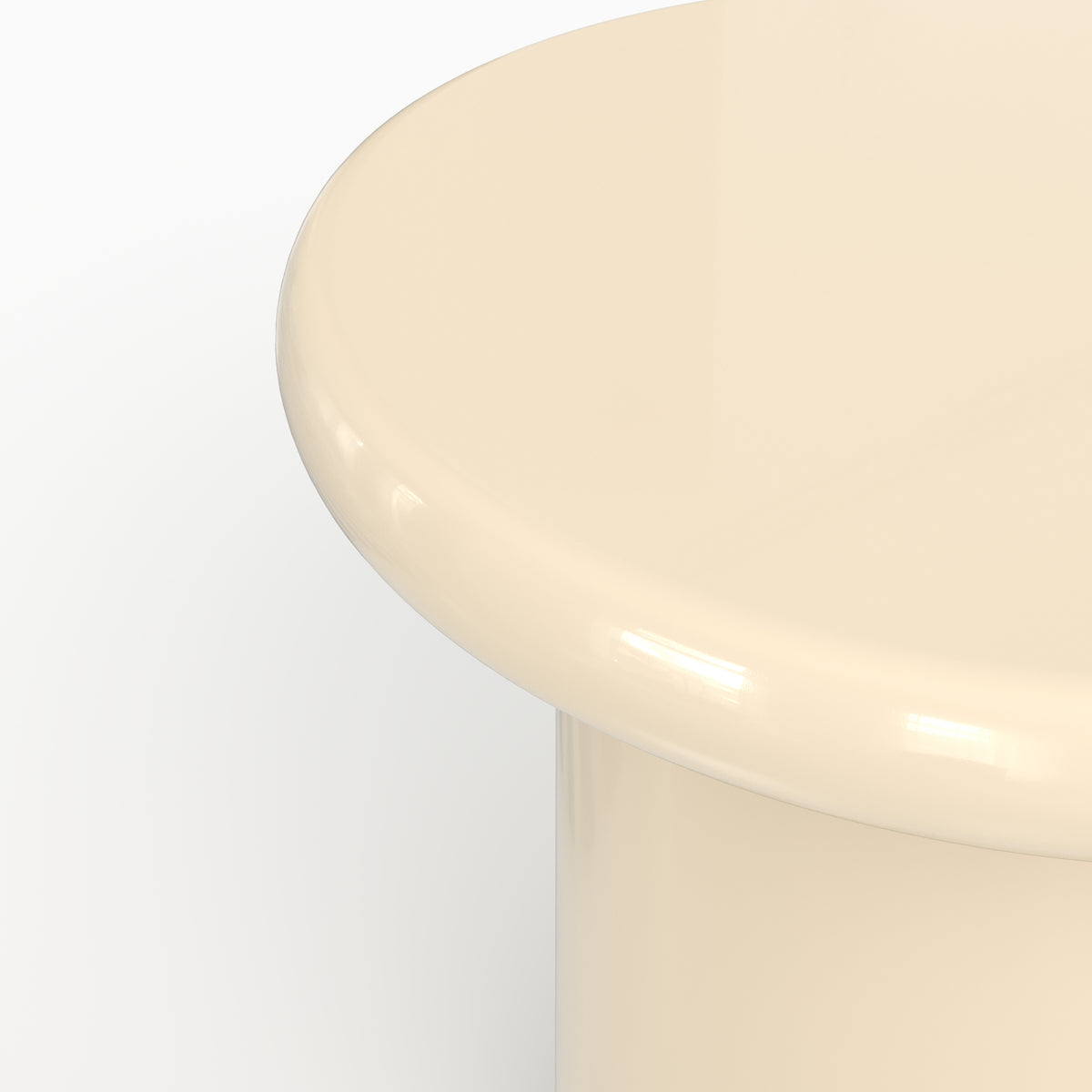 Beistelltisch Apoline in weiß lackiertem MDF, D50 cm