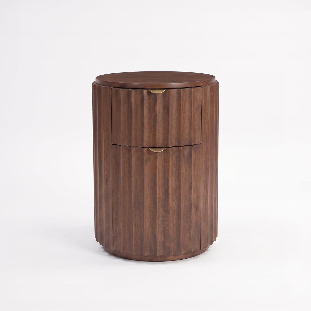 Table d'appoint Livio en bois de manguier noyer, vue de face - Maison Pavane