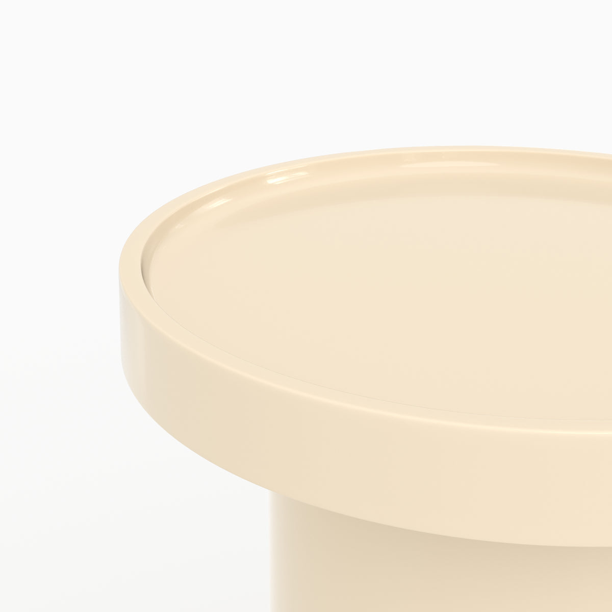 Table d'appoint Nora en MDF laqué blanc cassé, D40 cm
