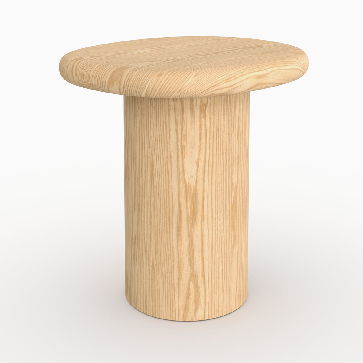 Table d'appoint Nubia ovale placage chêne naturel vue trois quarts – Maison Pavane