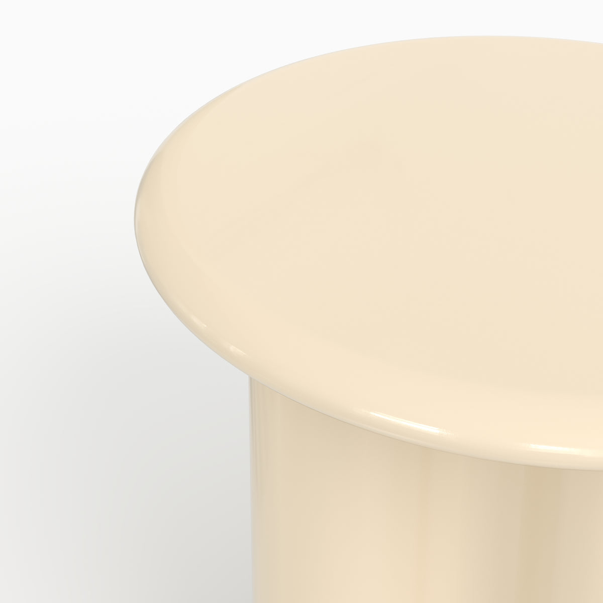 Table d'appoint Olya laquée blanc cassé, D50 cm