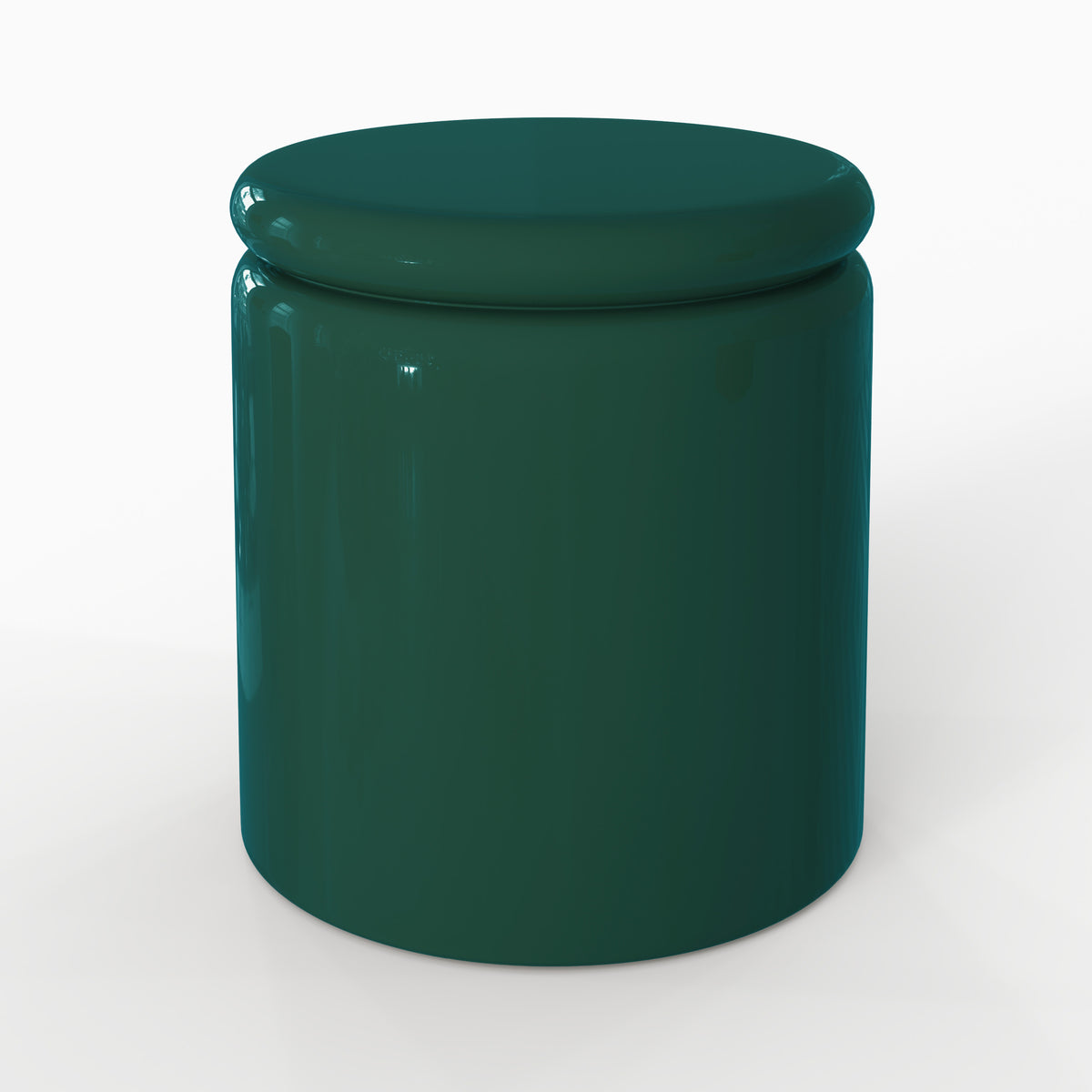 Table d'appoint Oscar laquée bleu canard MDF ronde D40 trois quarts – Maison Pavane