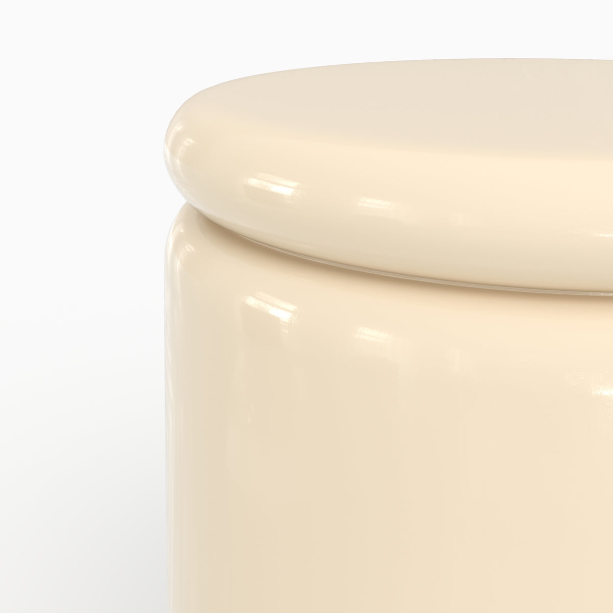 Table d'appoint Oscar en MDF laqué blanc cassé, D40 cm