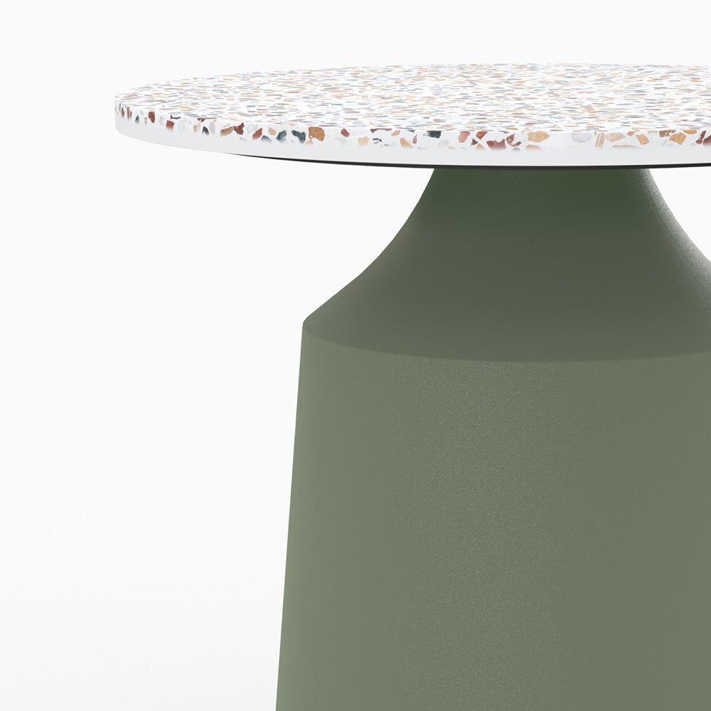 tavolo da appoggio terazzo multicolore daphne e metallo verde kaki