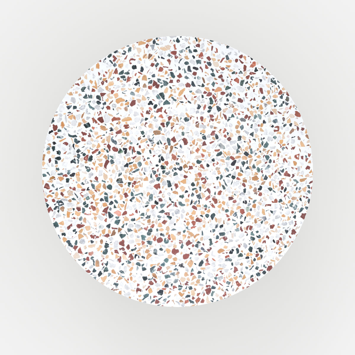 tavolo da appoggio in terrazzo multicolore daphne e metallo verde oliva