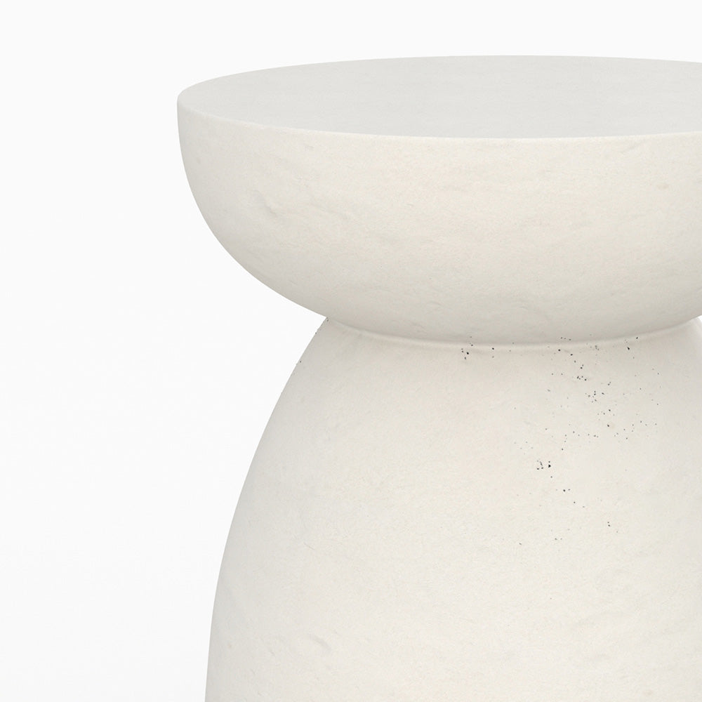 table basse ecru beton appoint ronde capri rdv deco