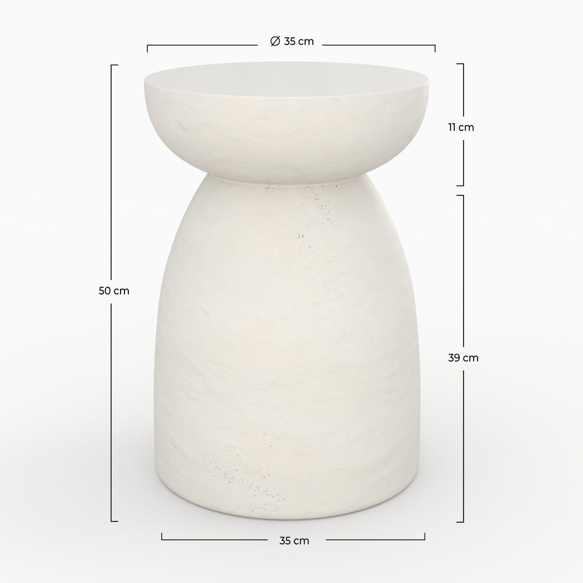 table basse ecru beton appoint ronde
