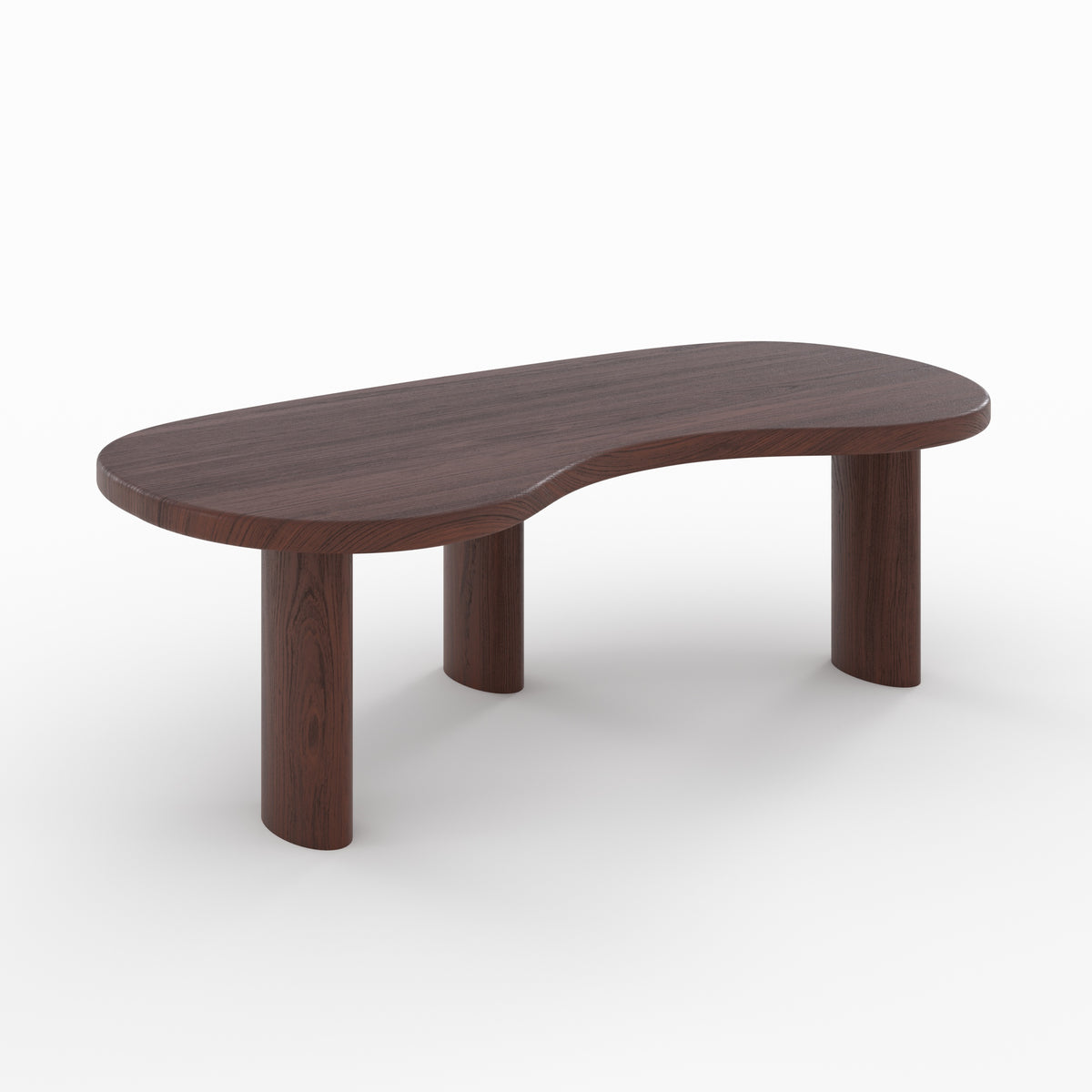 table basse brandan bois fonce forme organique