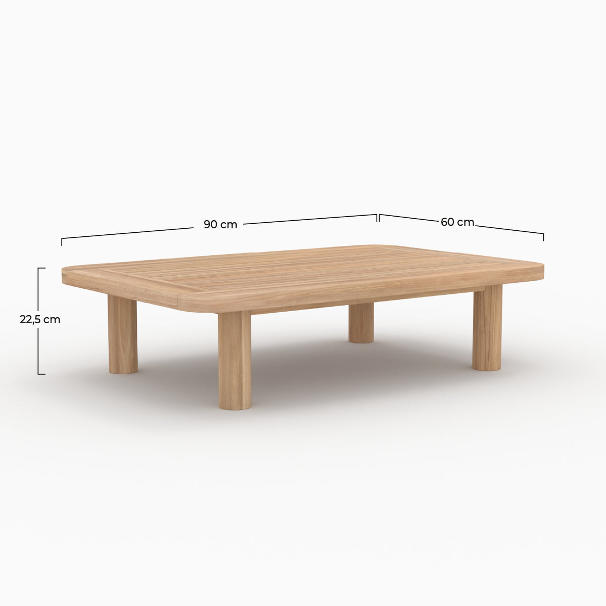 table basse de jardin en bois de teck kilda rectangulaire