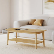 table basse en bois clair sadi rectangulaire 120 cm