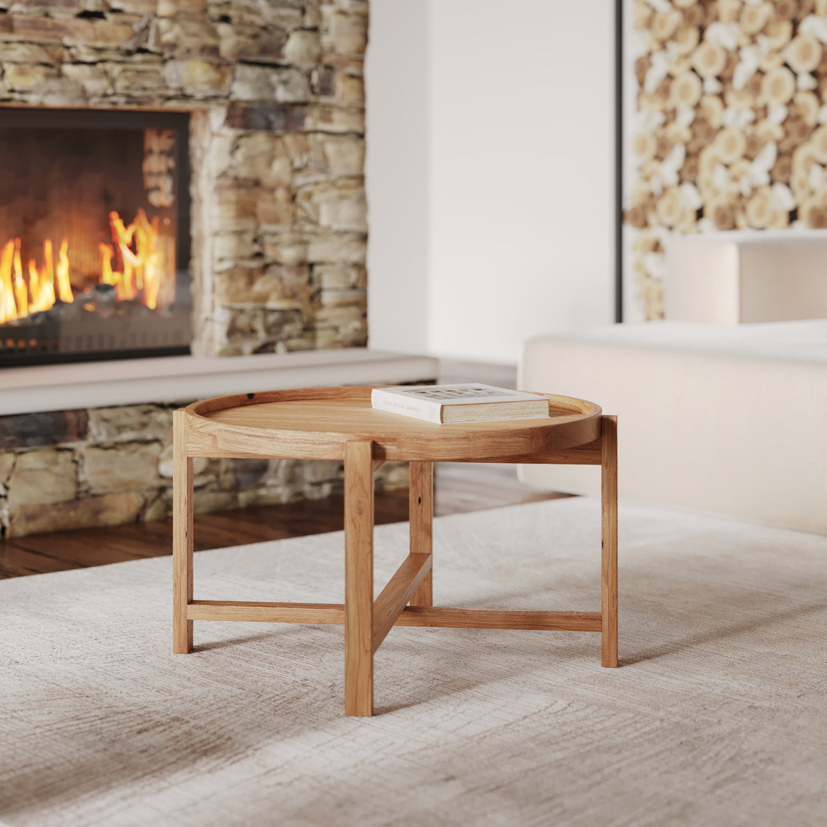table basse en teck kouma 70 cm