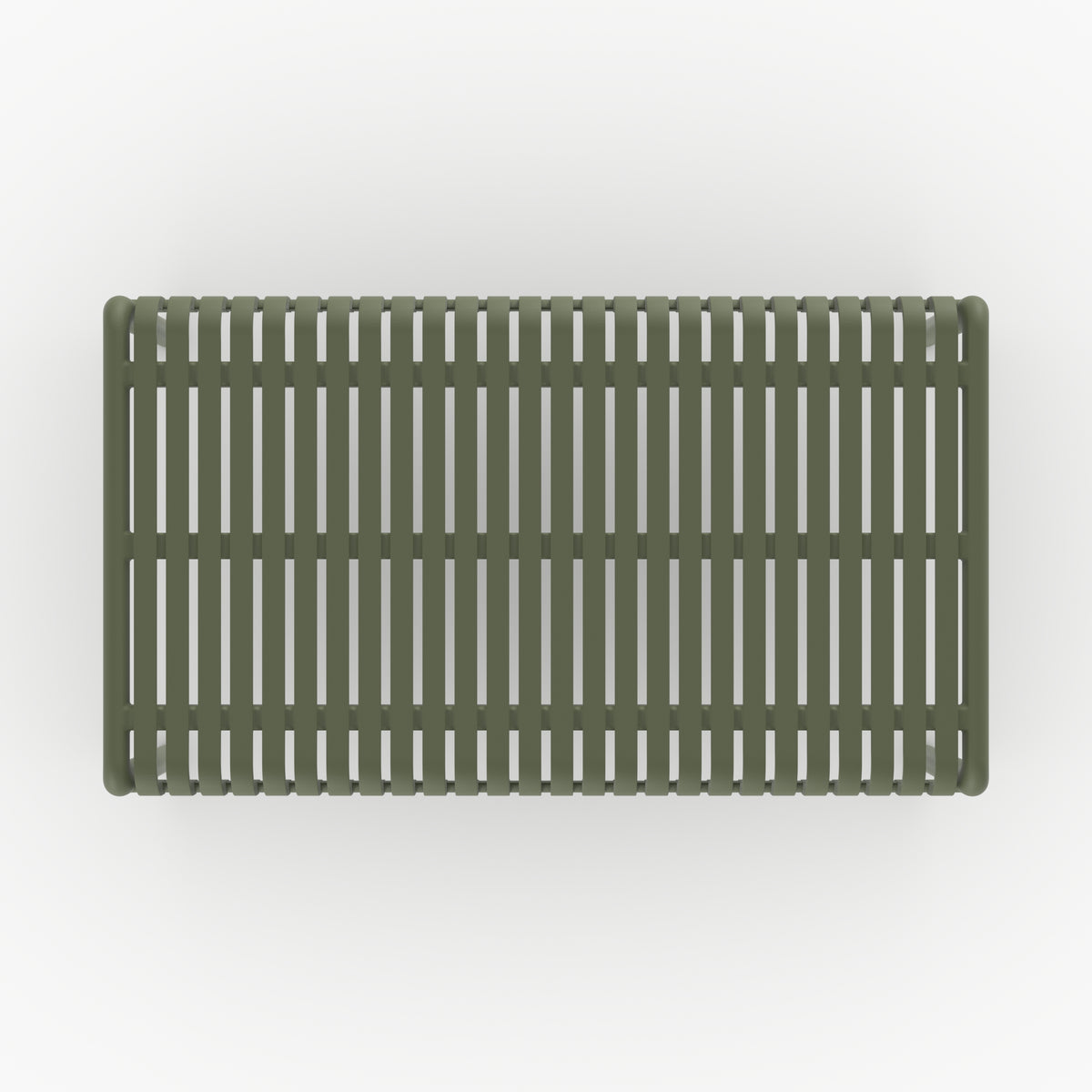 Table basse extérieur Ivy plastique vert kaki vue dessus
