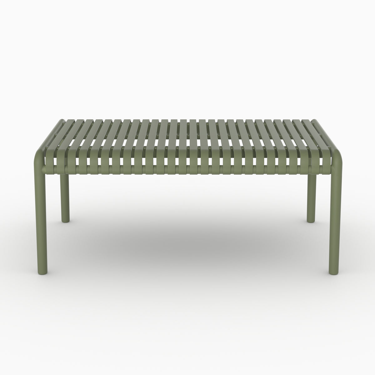 Table basse extérieur rectangulaire Danaé plastique vert kaki