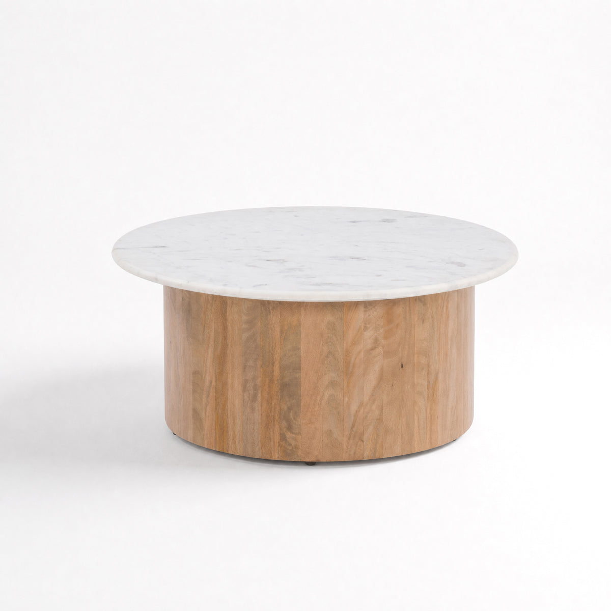 Table basse Léana en marbre et bois de manguier, vue arrière - Maison Pavane